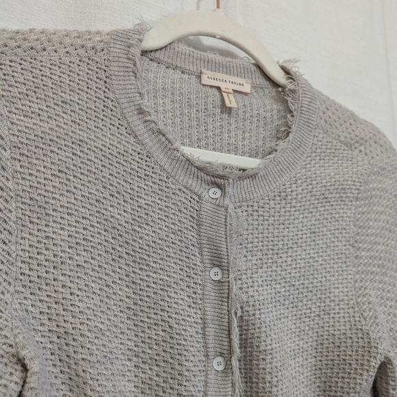 Rebecca Taylor grey silver crop cardigan sweater size XS - Picture 3 of 7
